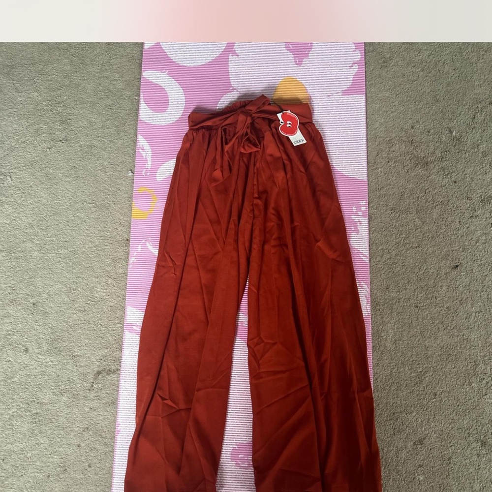 Cider Terracotta Wide-Leg Trousers